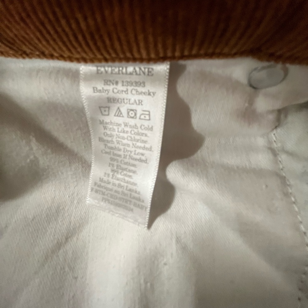 Everlane Baby Cord Cheeky Corduroy Pants Acorn Brown 26 - Picture 6 of 6